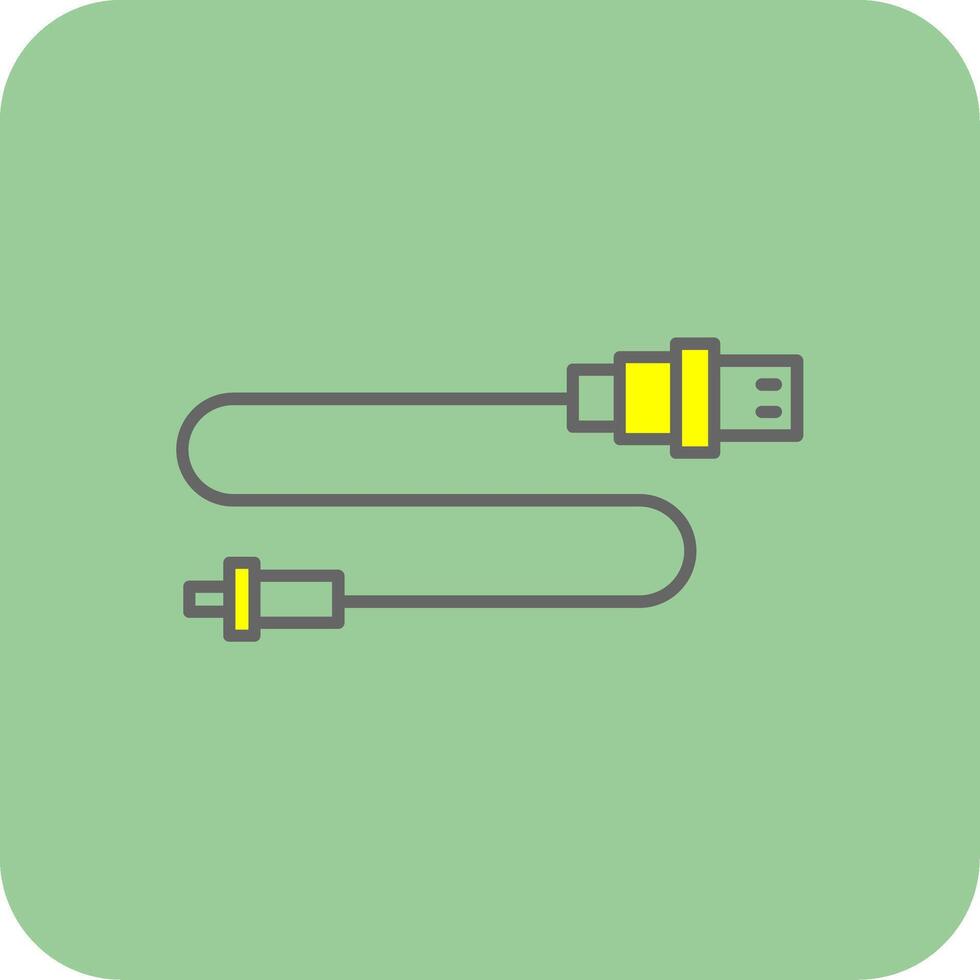 USB conector lleno amarillo icono vector