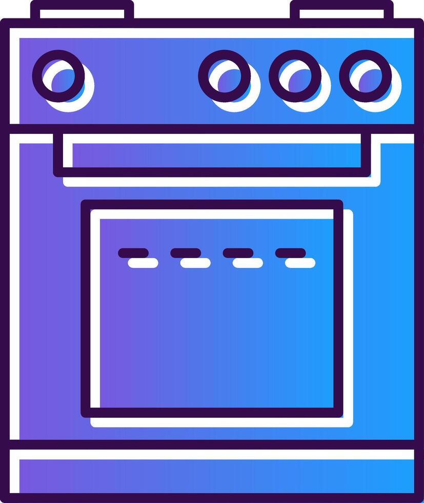 Electric Stove Gradient Filled Icon vector