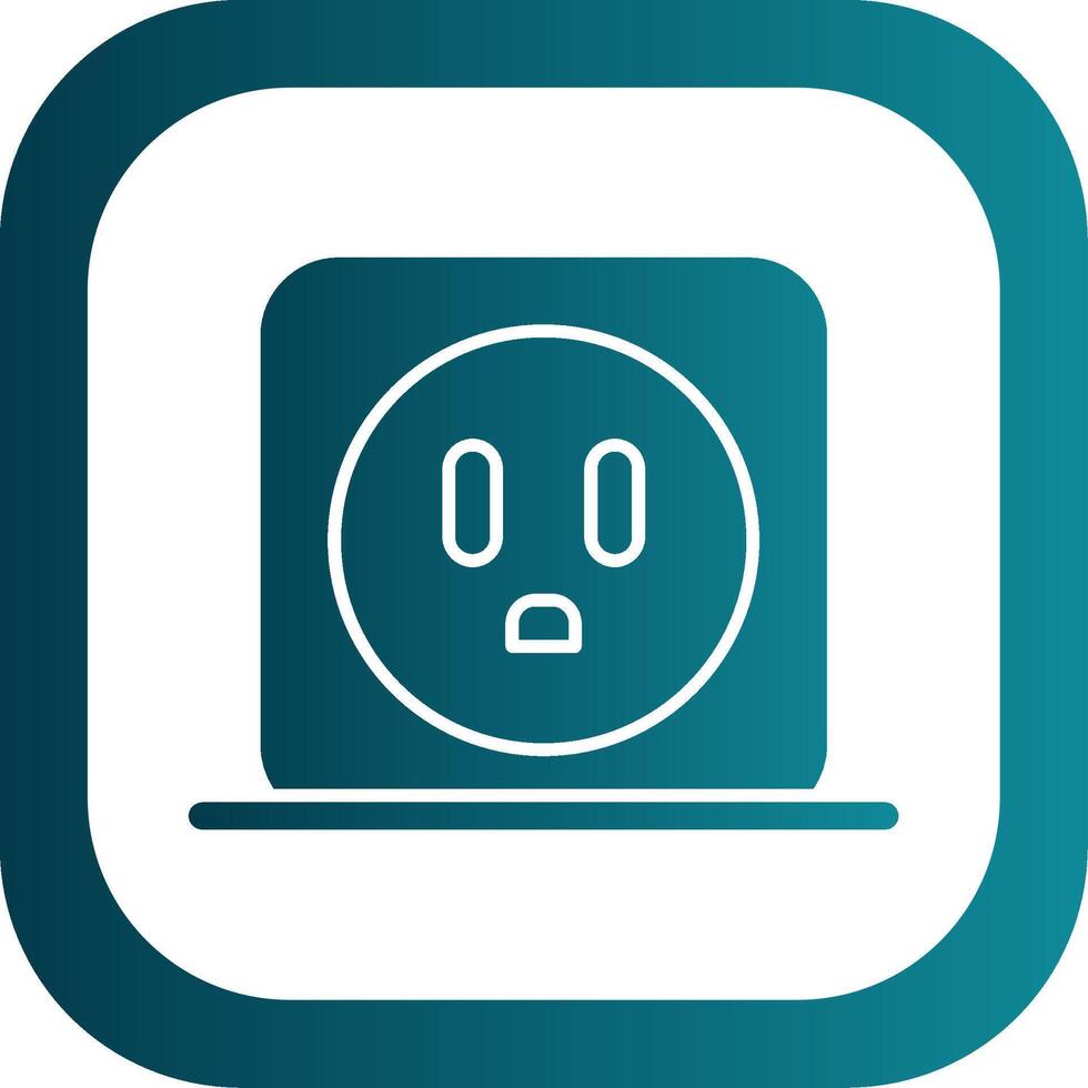Power Socket Glyph Gradient Round Corner Icon vector