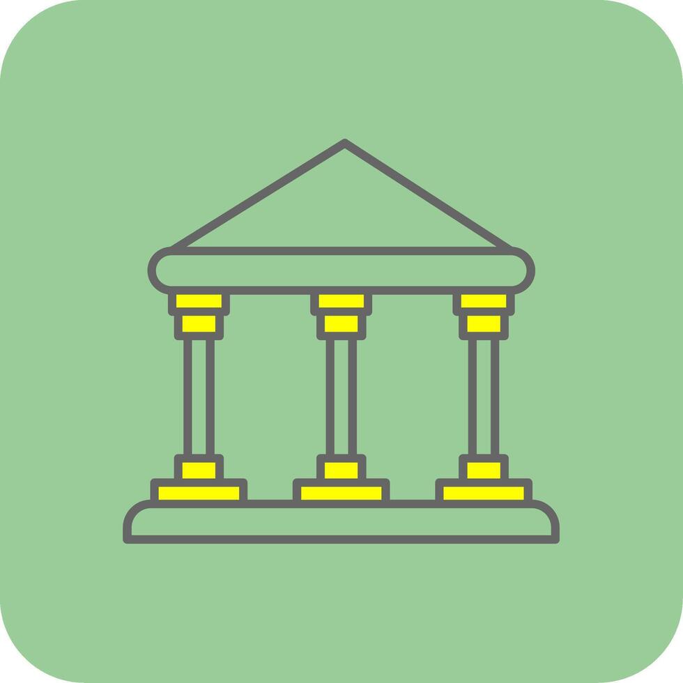 Bank Filled Yellow Icon vector