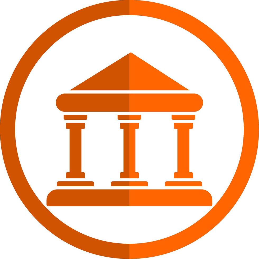 Bank Glyph Orange Circle Icon vector