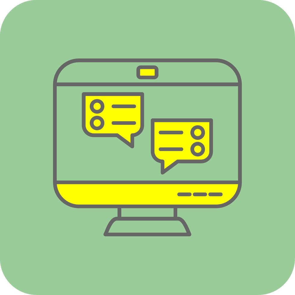 Chat Bubble Filled Yellow Icon vector
