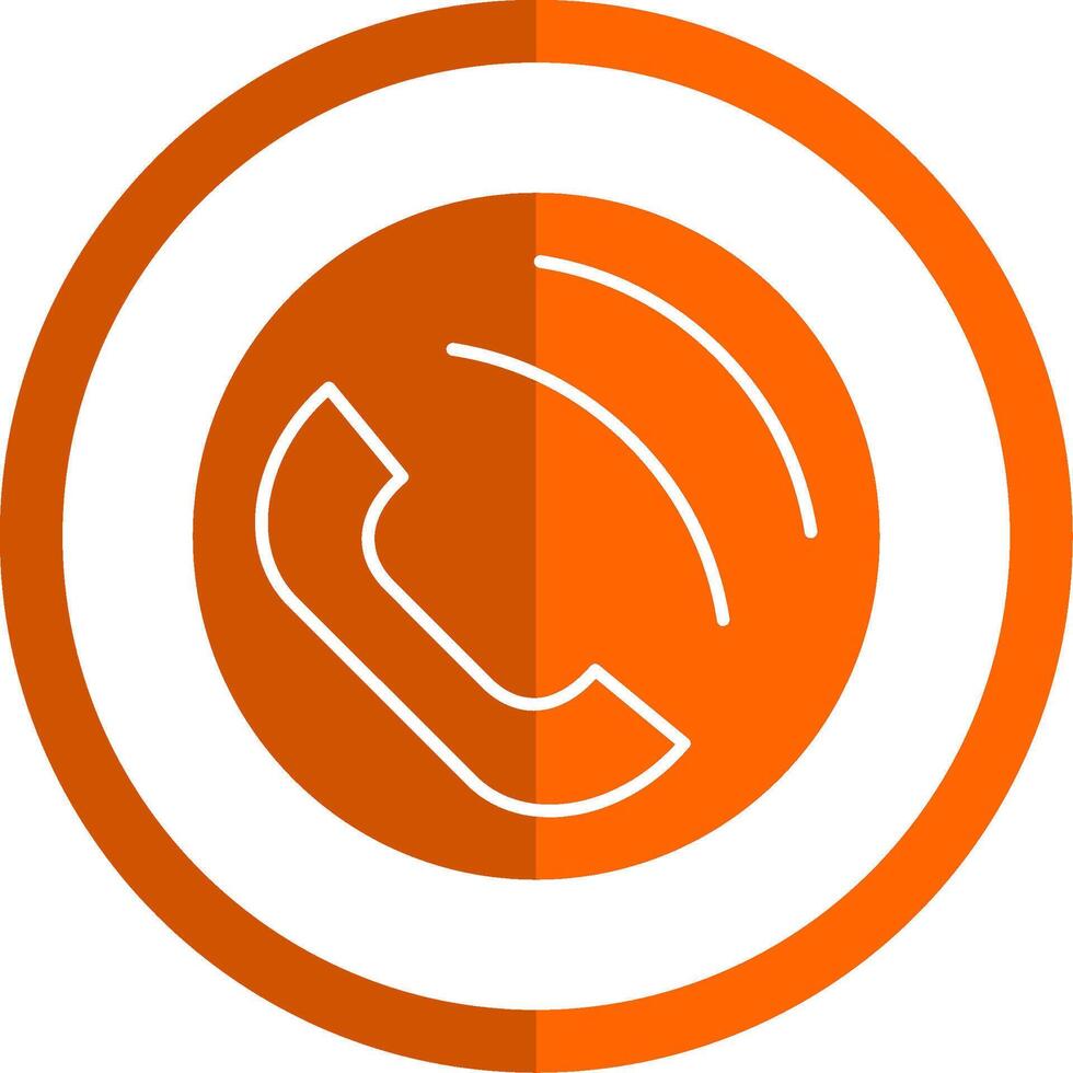 Phone Call Glyph Orange Circle Icon vector