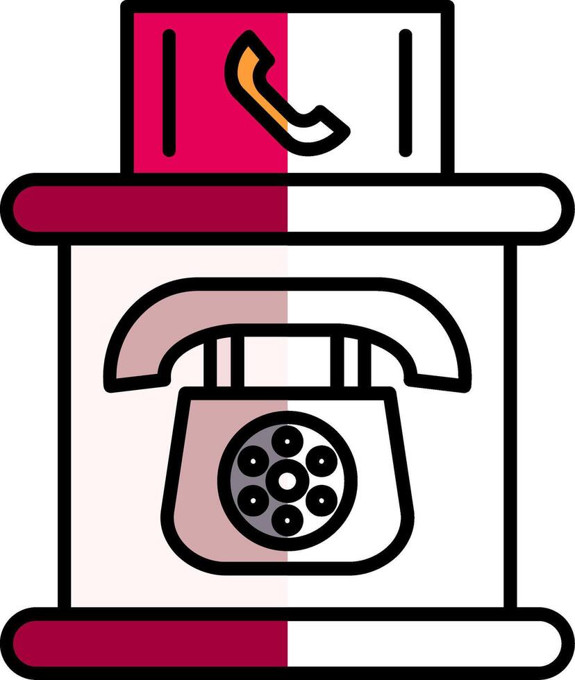 Telephone Booth Filled Half Cut Icon vector