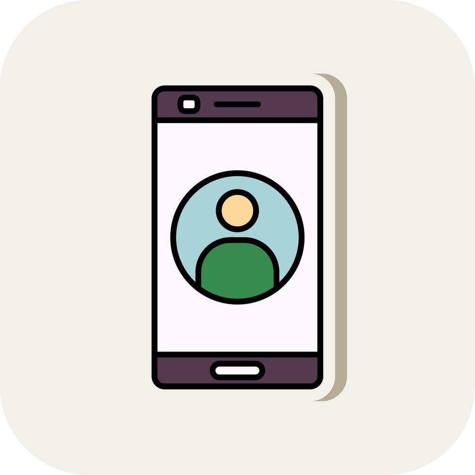 User Line Filled White Shadow Icon vector