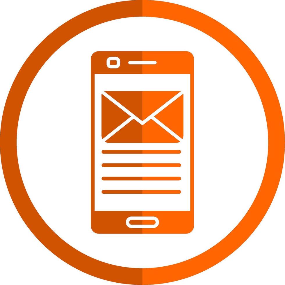 Email Glyph Orange Circle Icon vector