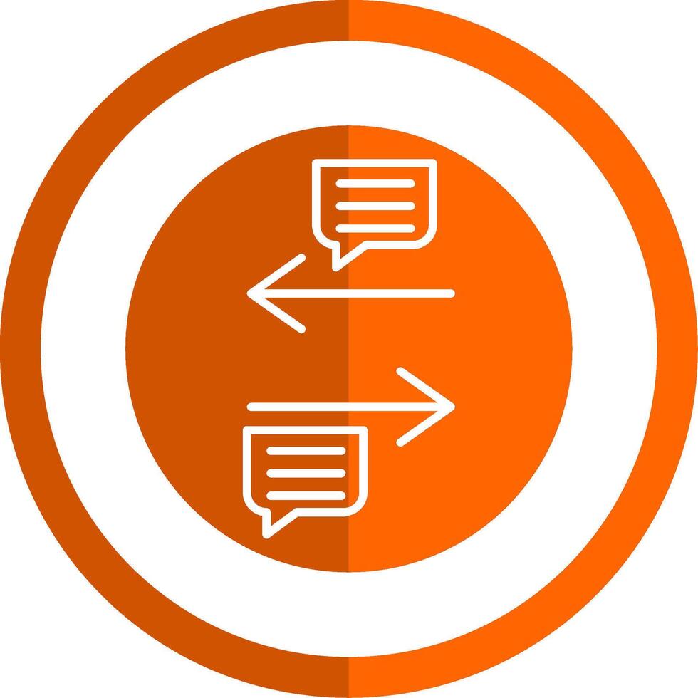 Transfer Glyph Orange Circle Icon vector