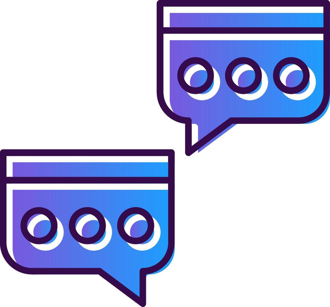 Chat Balloon Gradient Filled Icon vector
