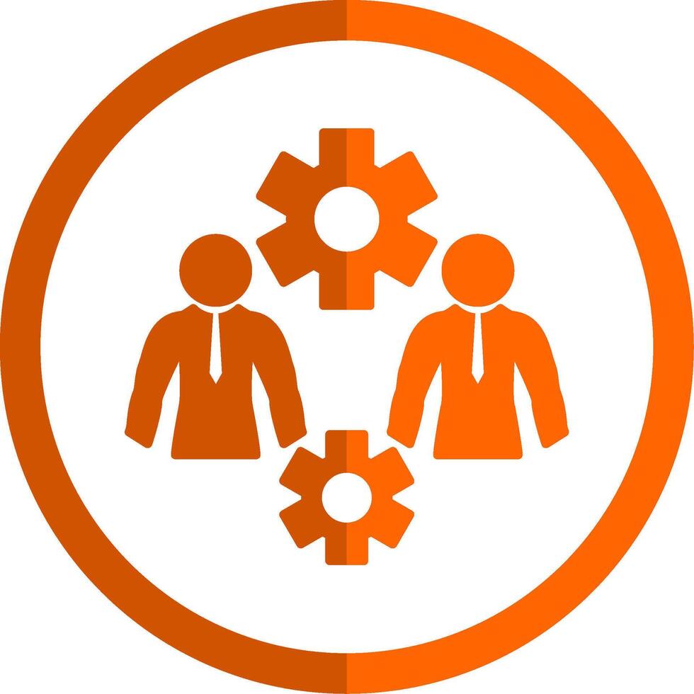 Business People Glyph Orange Circle Icon vector