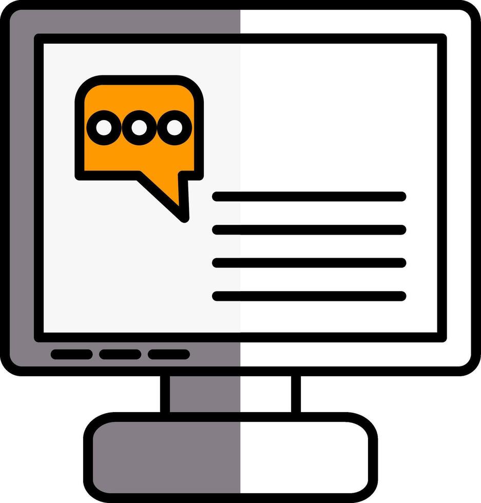 Chat Filled Half Cut Icon vector