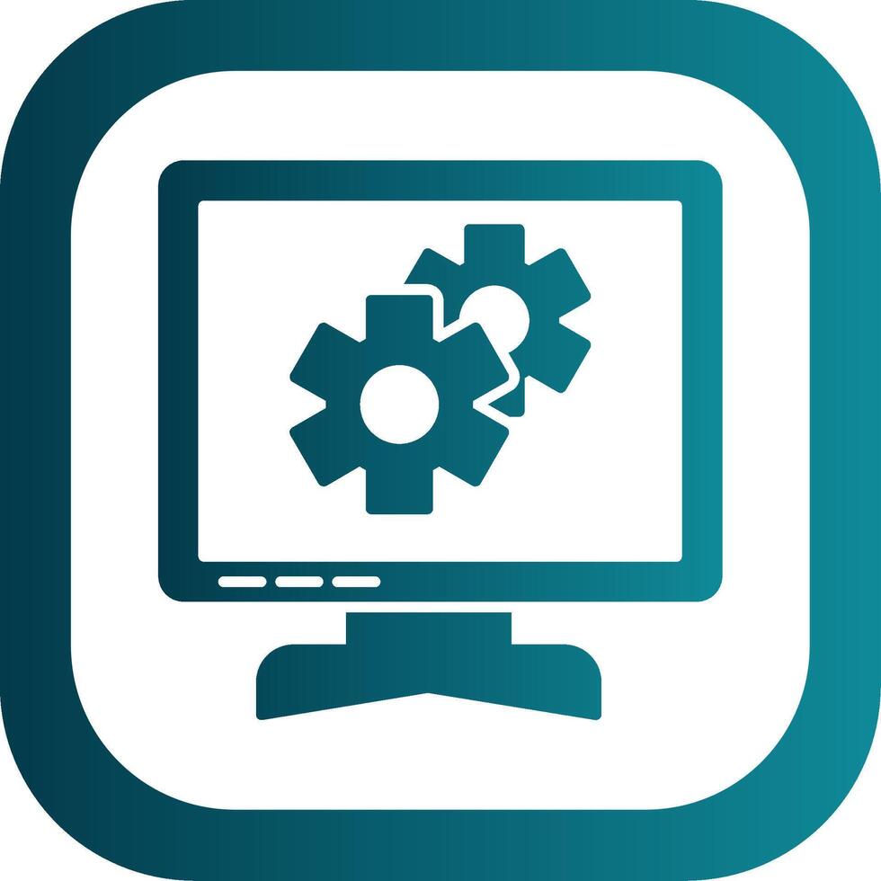 Setting Glyph Gradient Round Corner Icon vector