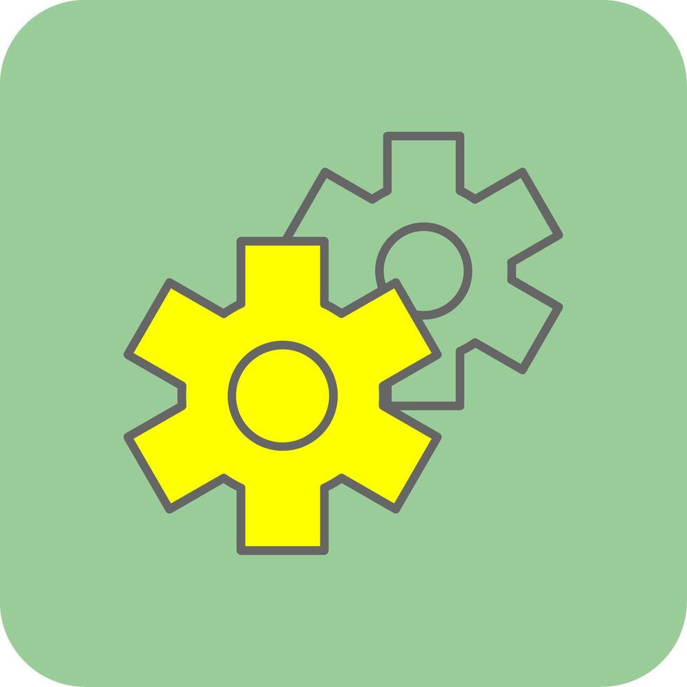 Setting Filled Yellow Icon vector