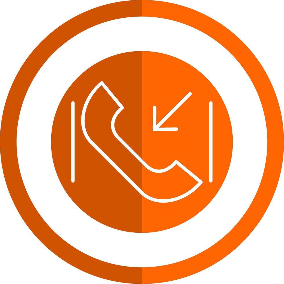 Incoming Call Glyph Orange Circle Icon vector