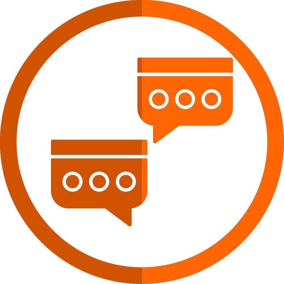 Chat Balloon Glyph Orange Circle Icon vector