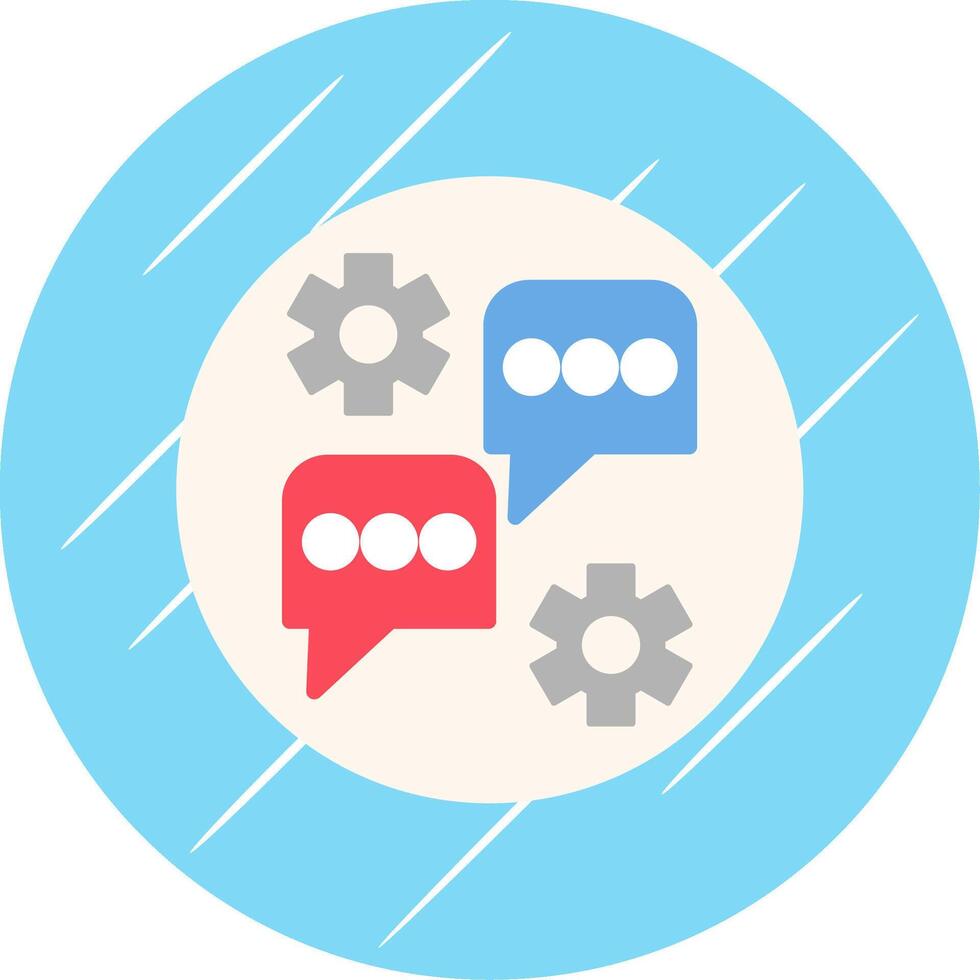 Chat Flat Blue Circle Icon vector