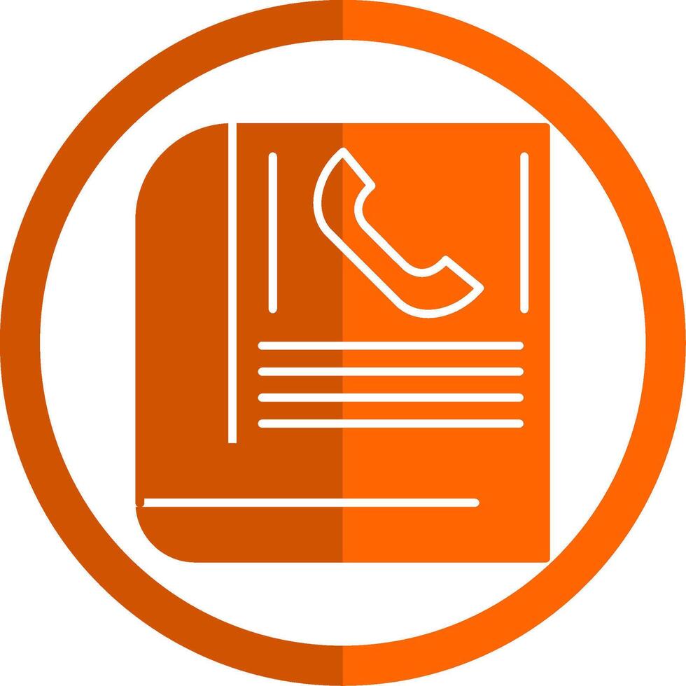 Contact Book Glyph Orange Circle Icon vector