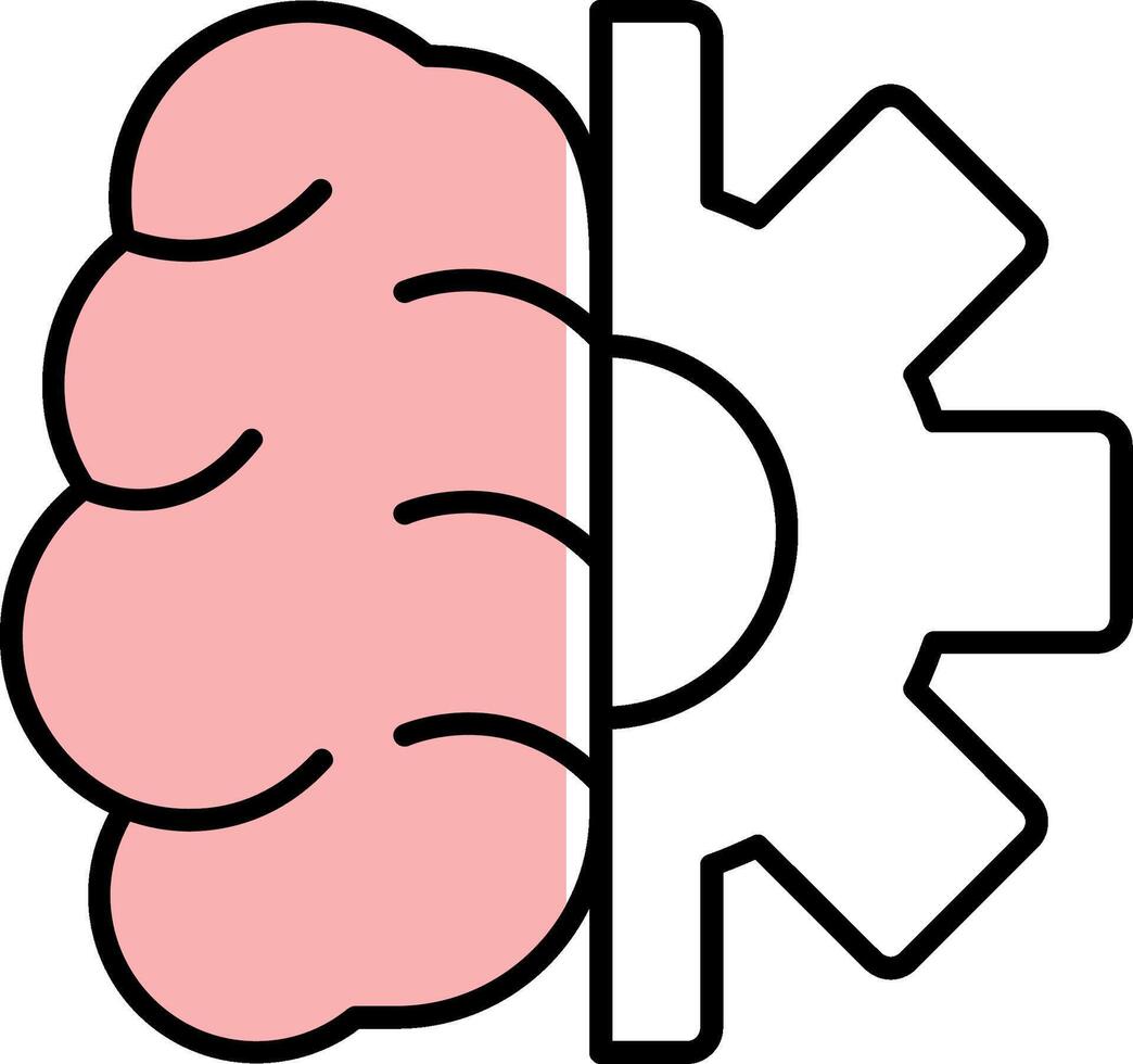 Creative Brain Filled Half Cut Icon vector