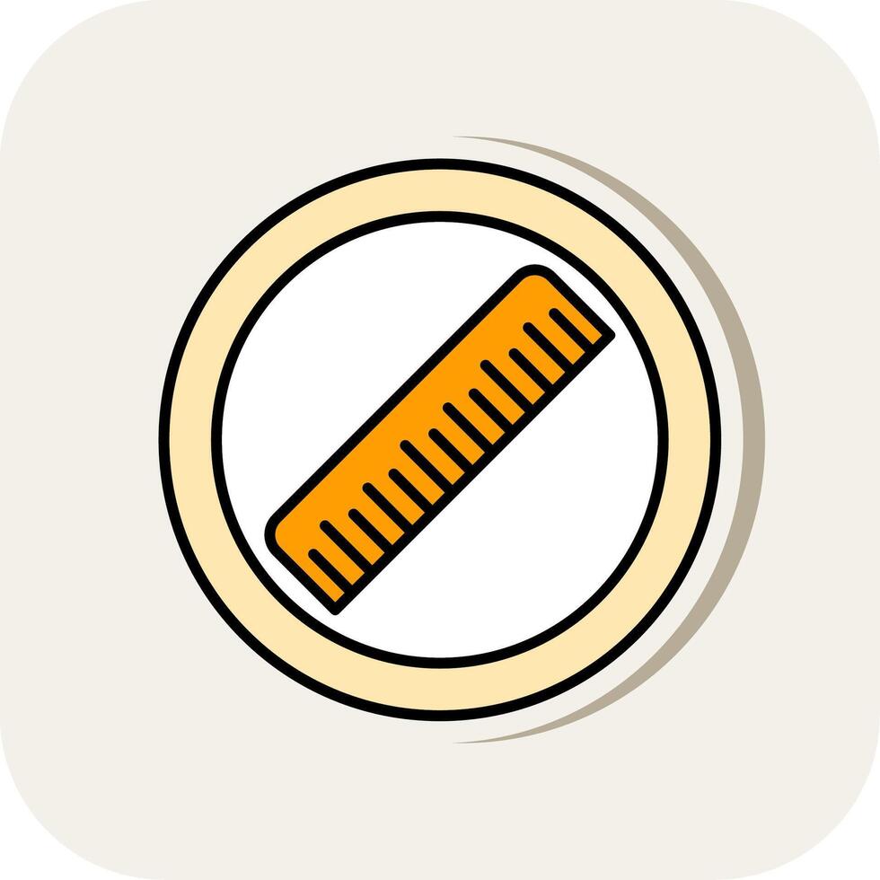 Ruler Line Filled White Shadow Icon vector