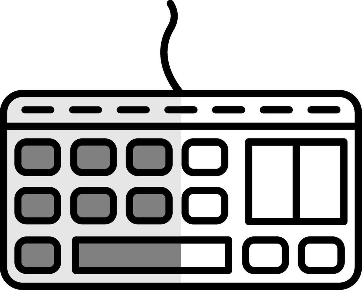 keyboard Filled Half Cut Icon vector