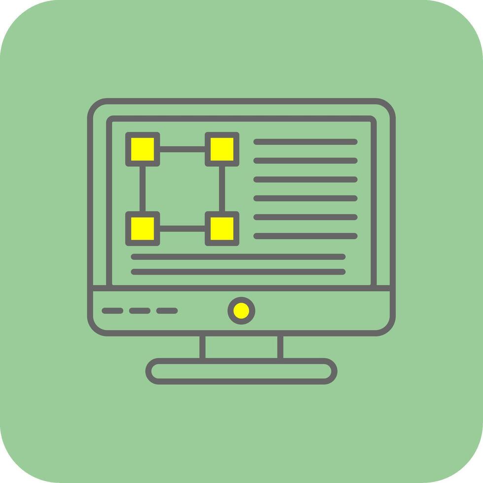 Web Design Filled Yellow Icon vector