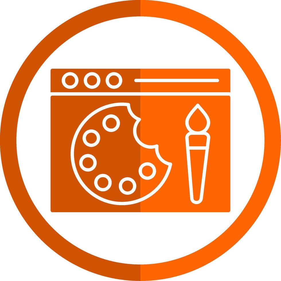 Paint Glyph Orange Circle Icon vector