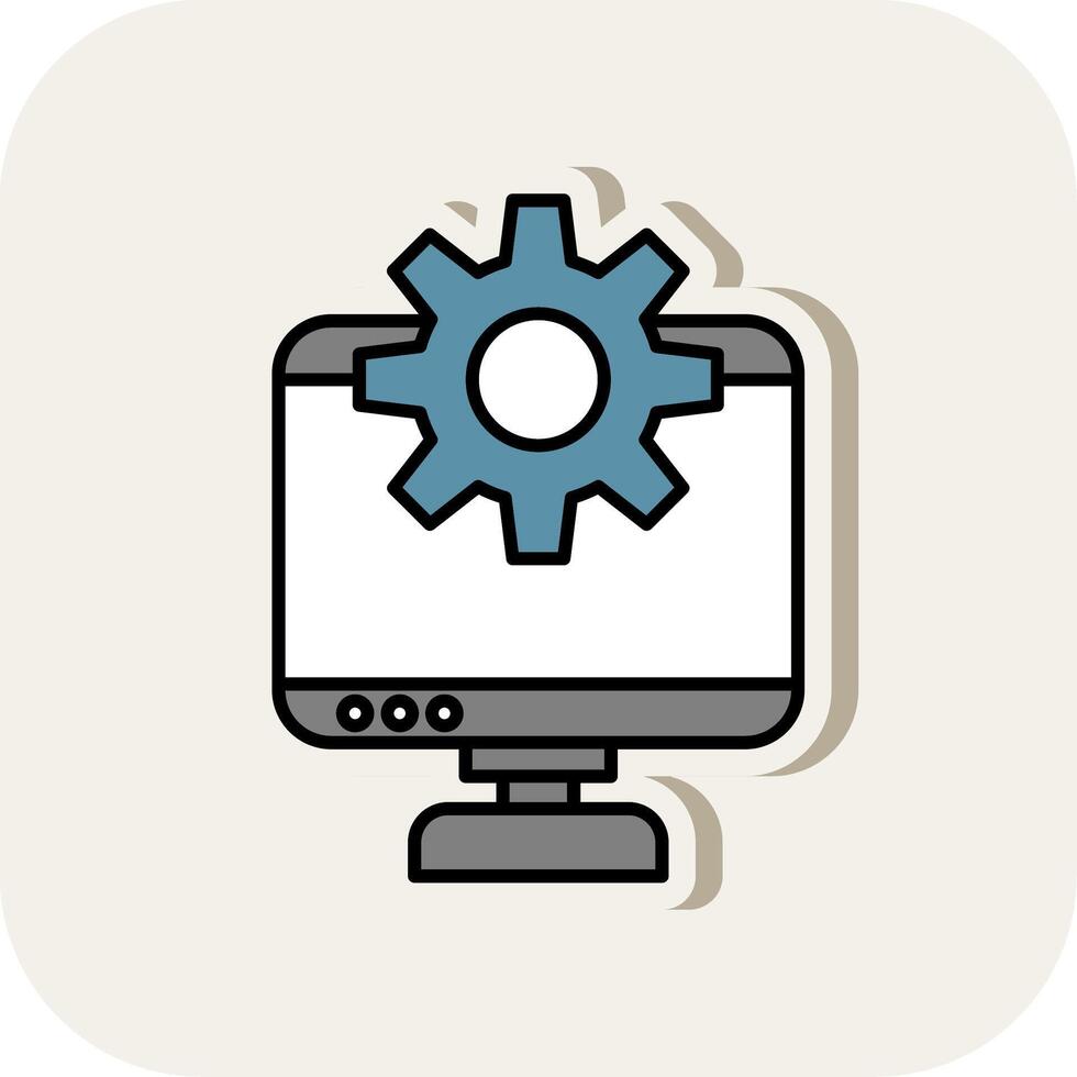 Development Line Filled White Shadow Icon vector
