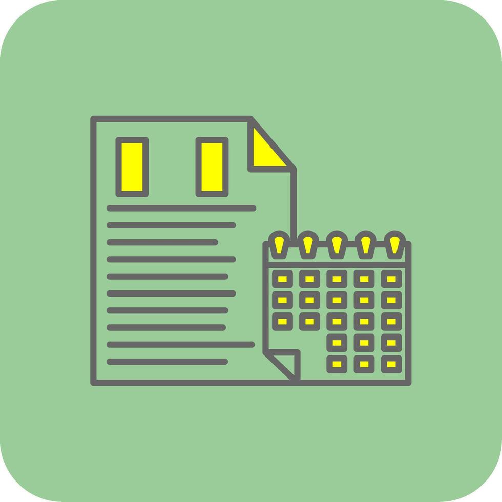 Time Management Filled Yellow Icon vector