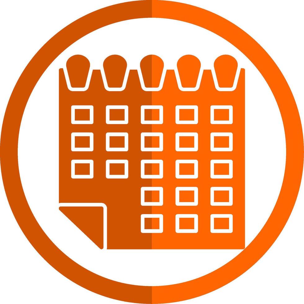 calendario glifo naranja circulo icono vector