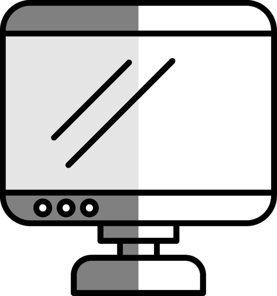 Monitor Filled Half Cut Icon vector