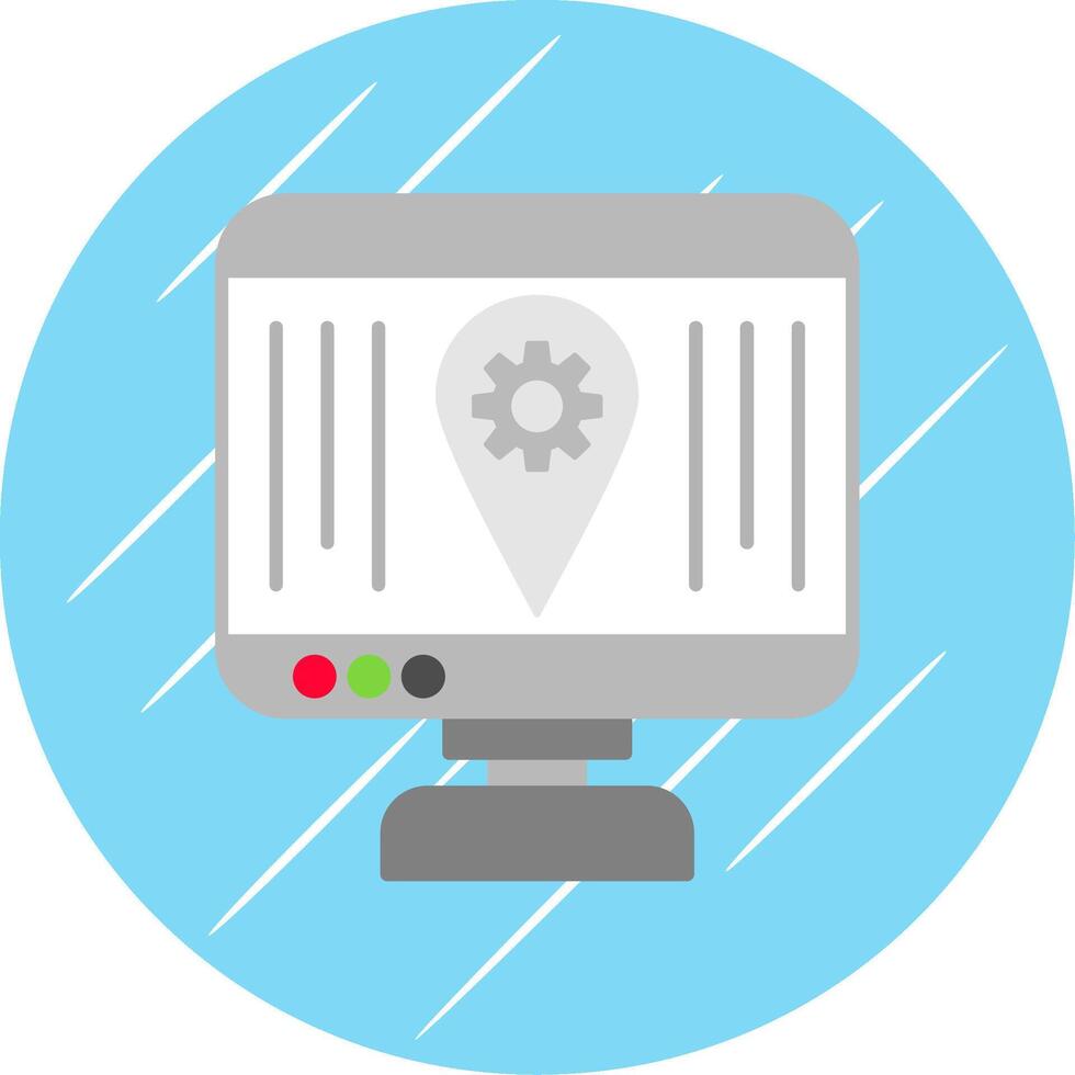 Localization Flat Blue Circle Icon vector