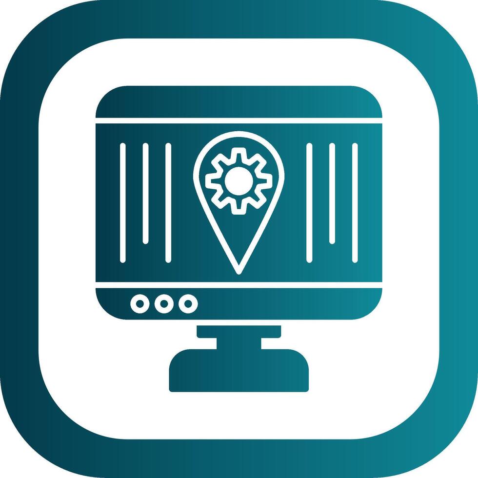 Localization Glyph Gradient Round Corner Icon vector