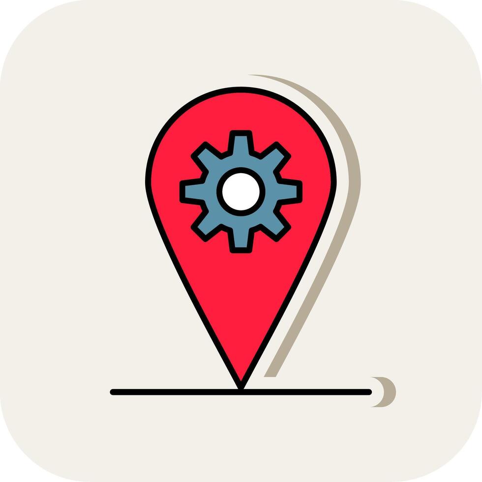 Localization Line Filled White Shadow Icon vector