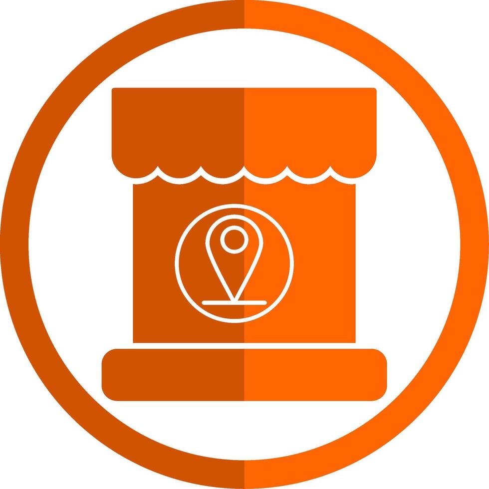 Adress Glyph Orange Circle Icon vector