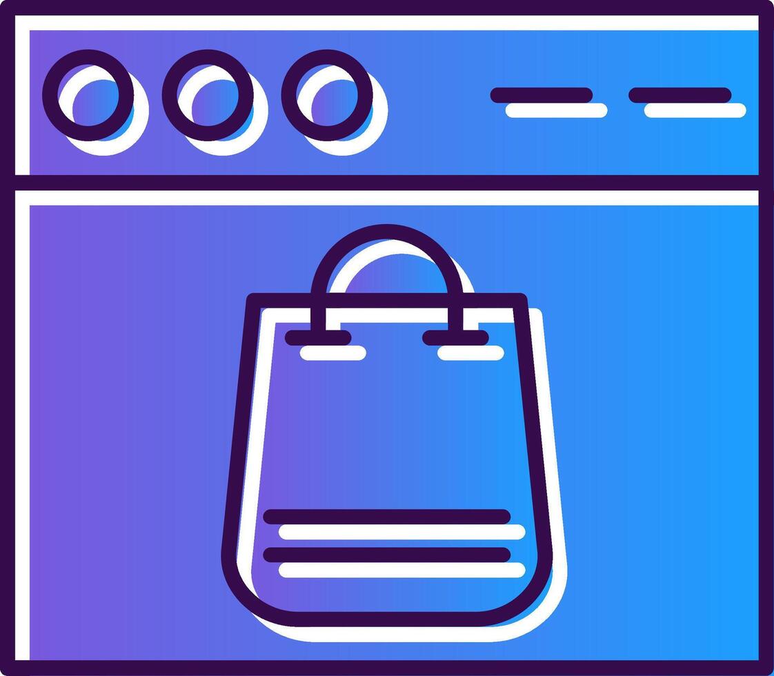 Online Shopping Gradient Filled Icon vector