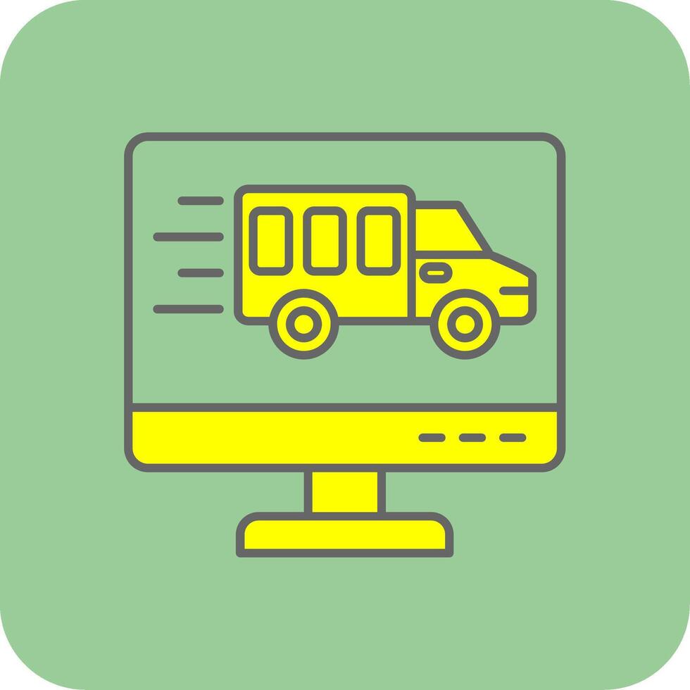 Delivery Truck Filled Yellow Icon vector