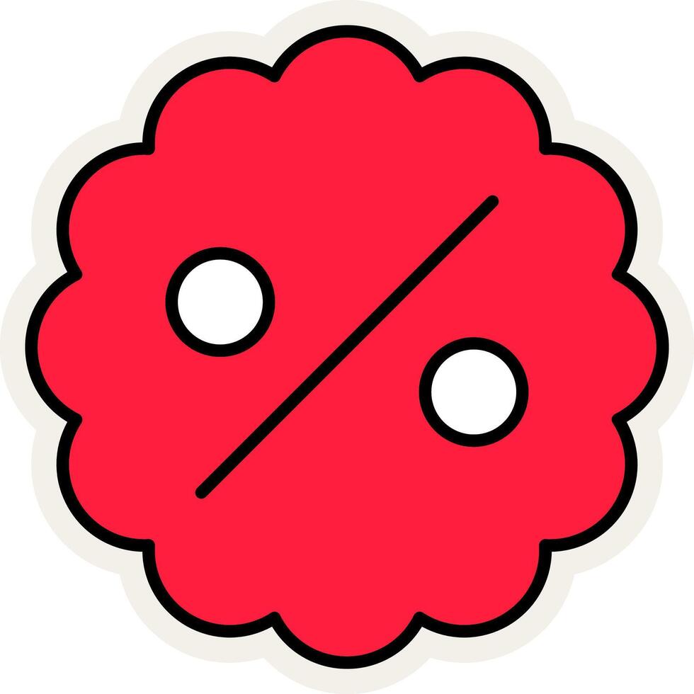 Discount Line Filled White Shadow Icon vector