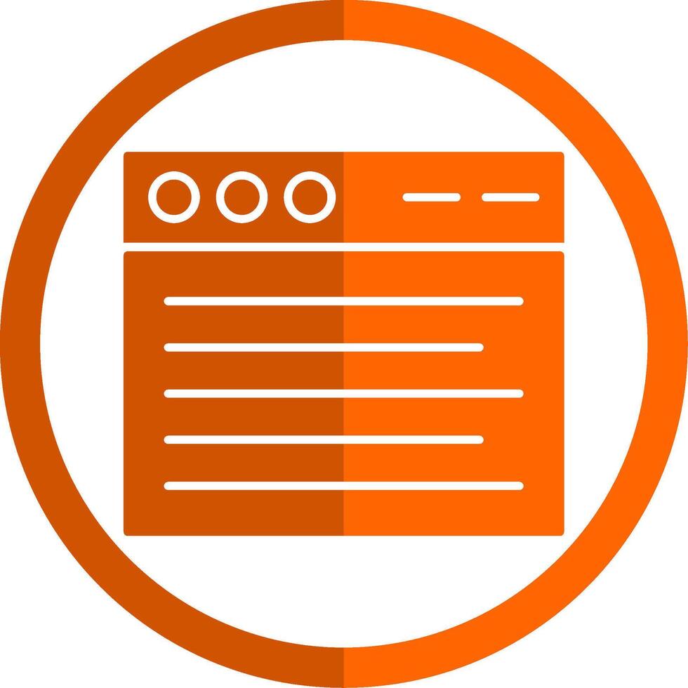 Browser Glyph Orange Circle Icon vector