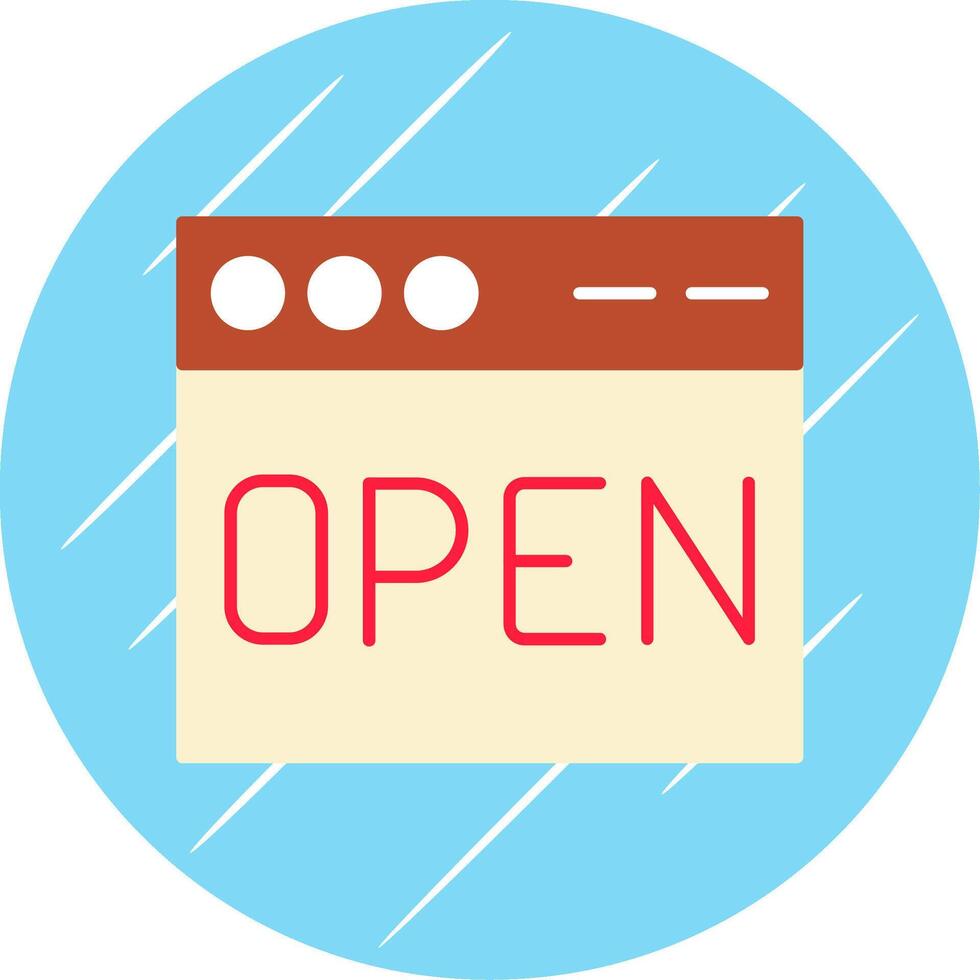 Open Flat Blue Circle Icon vector