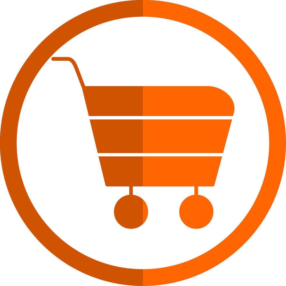 Cart Glyph Orange Circle Icon vector