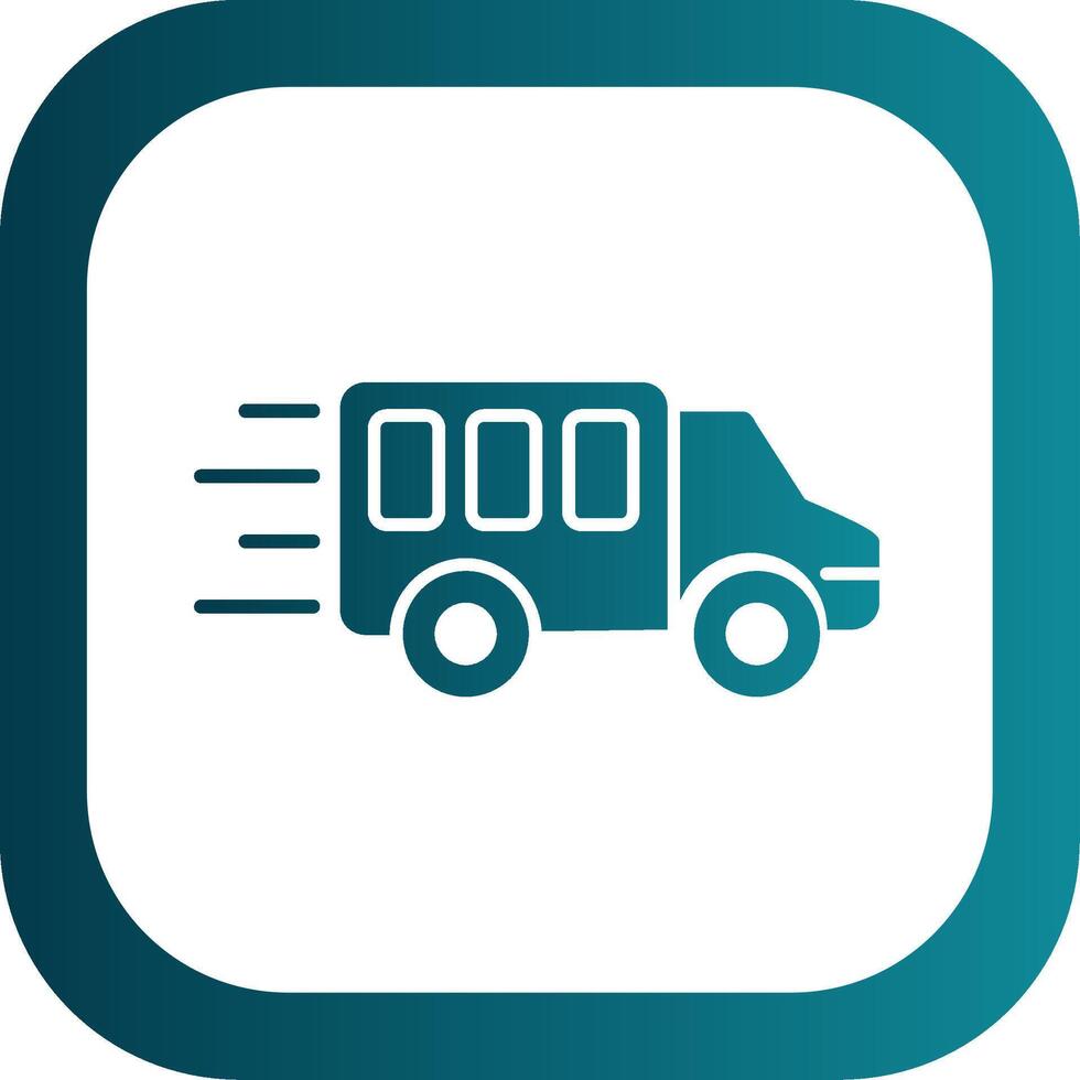 Delivery Truck Glyph Gradient Round Corner Icon vector