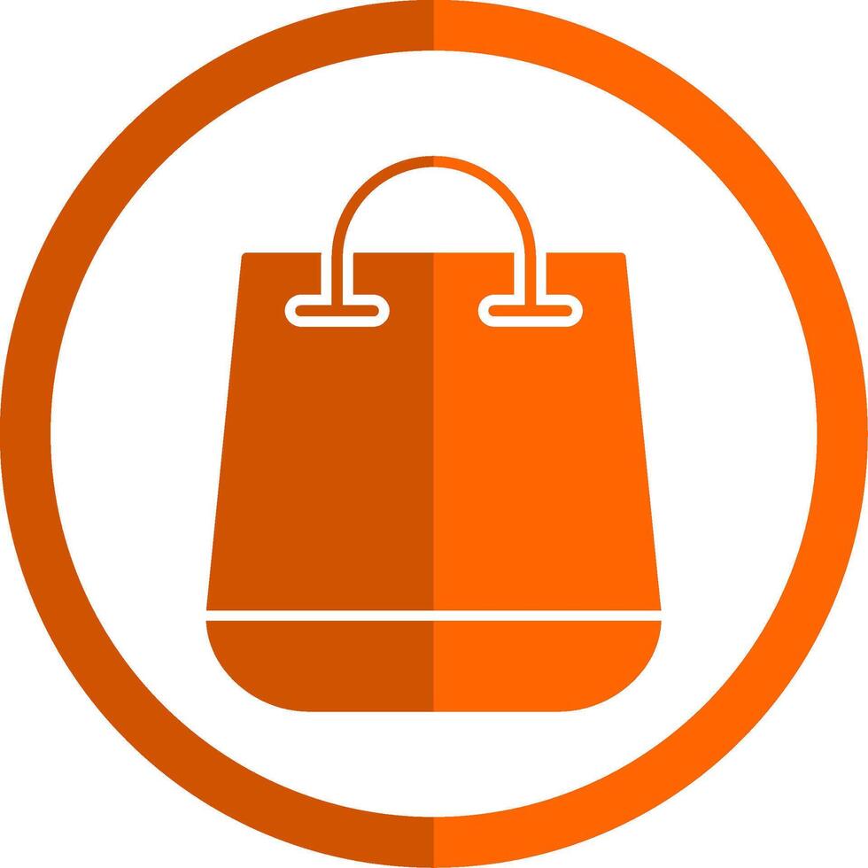 Shopping Bag Glyph Orange Circle Icon vector