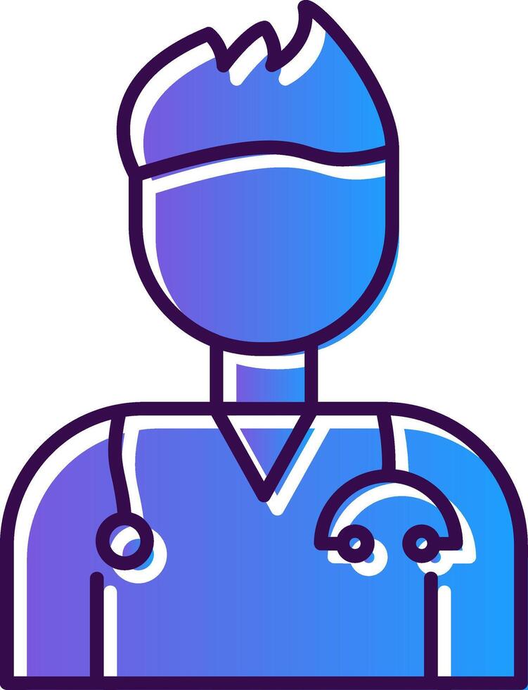 médico degradado lleno icono vector