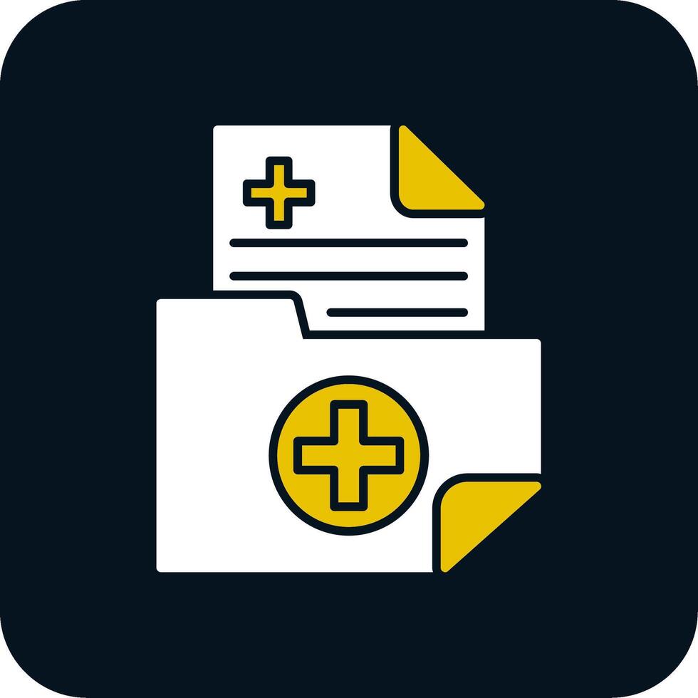 Medical Folder Glyph Two Color Icon vector