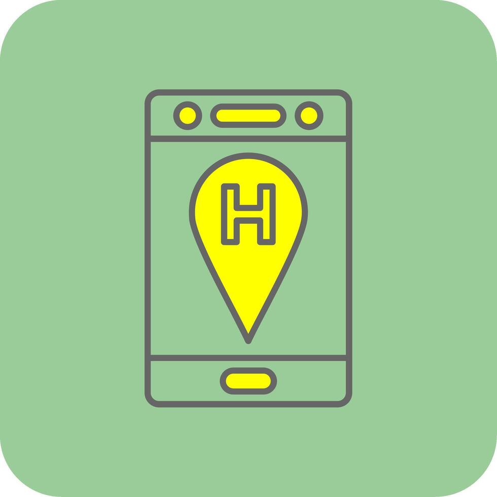 Hospital Filled Yellow Icon vector