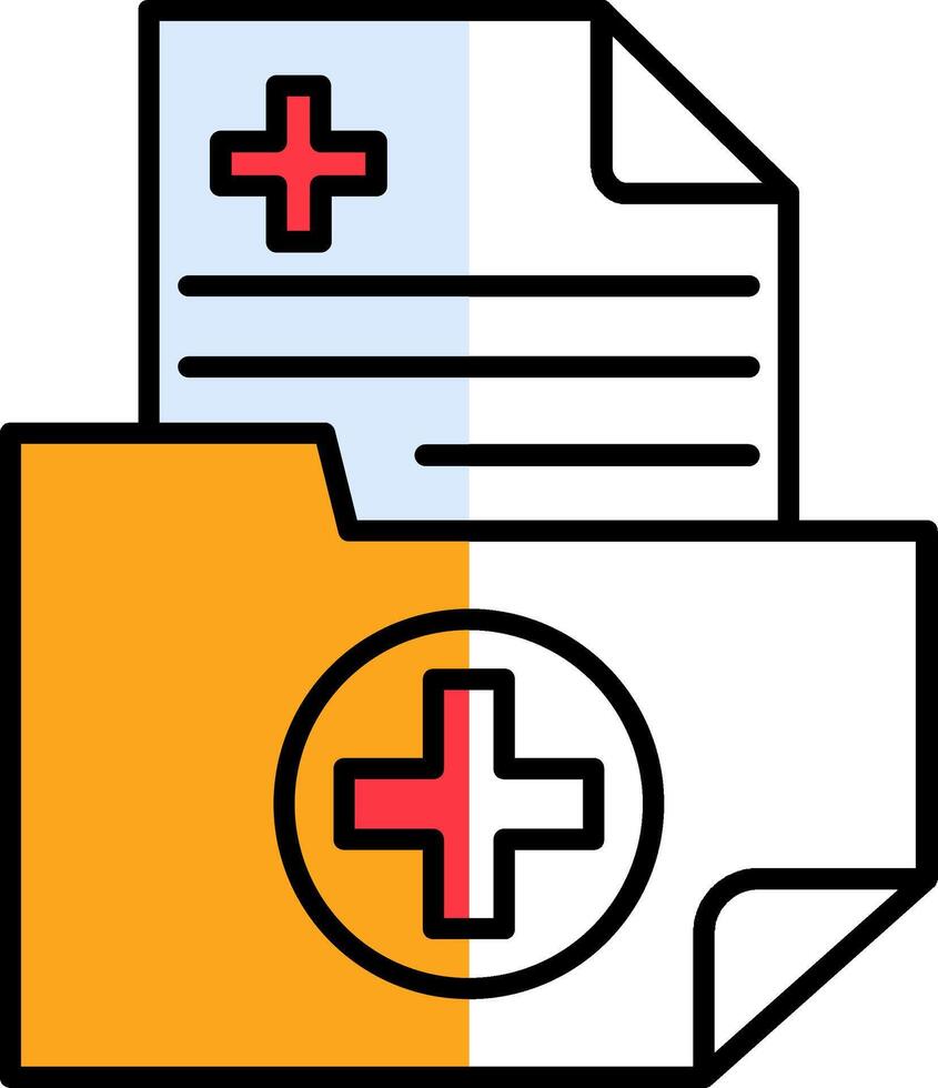 Medical Folder Filled Half Cut Icon vector