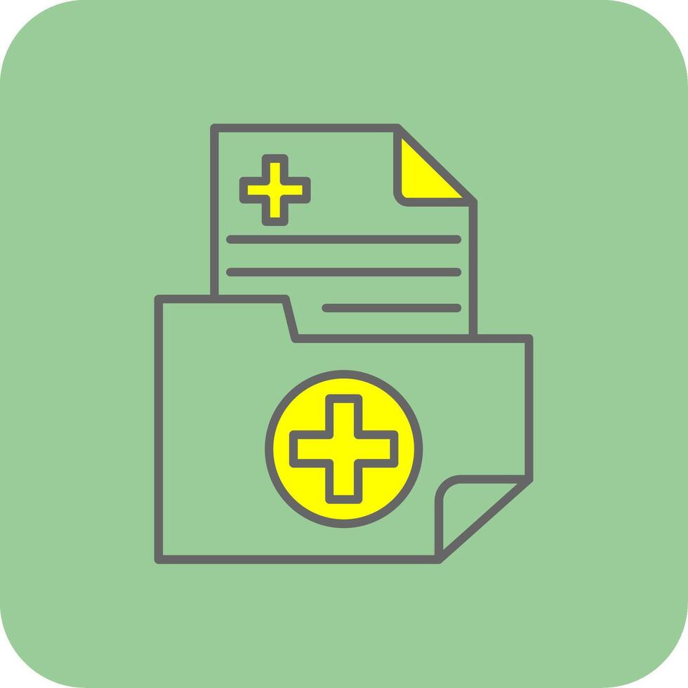 Medical Folder Filled Yellow Icon vector