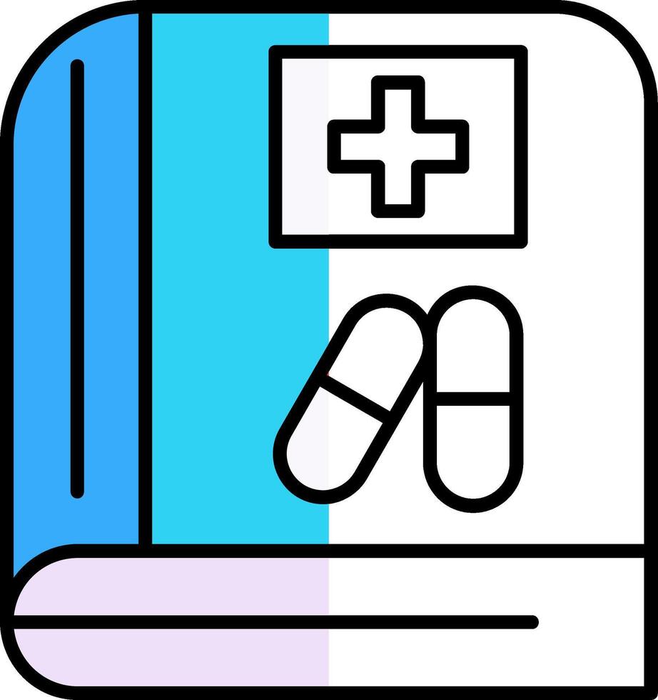 Medical Book Filled Half Cut Icon vector