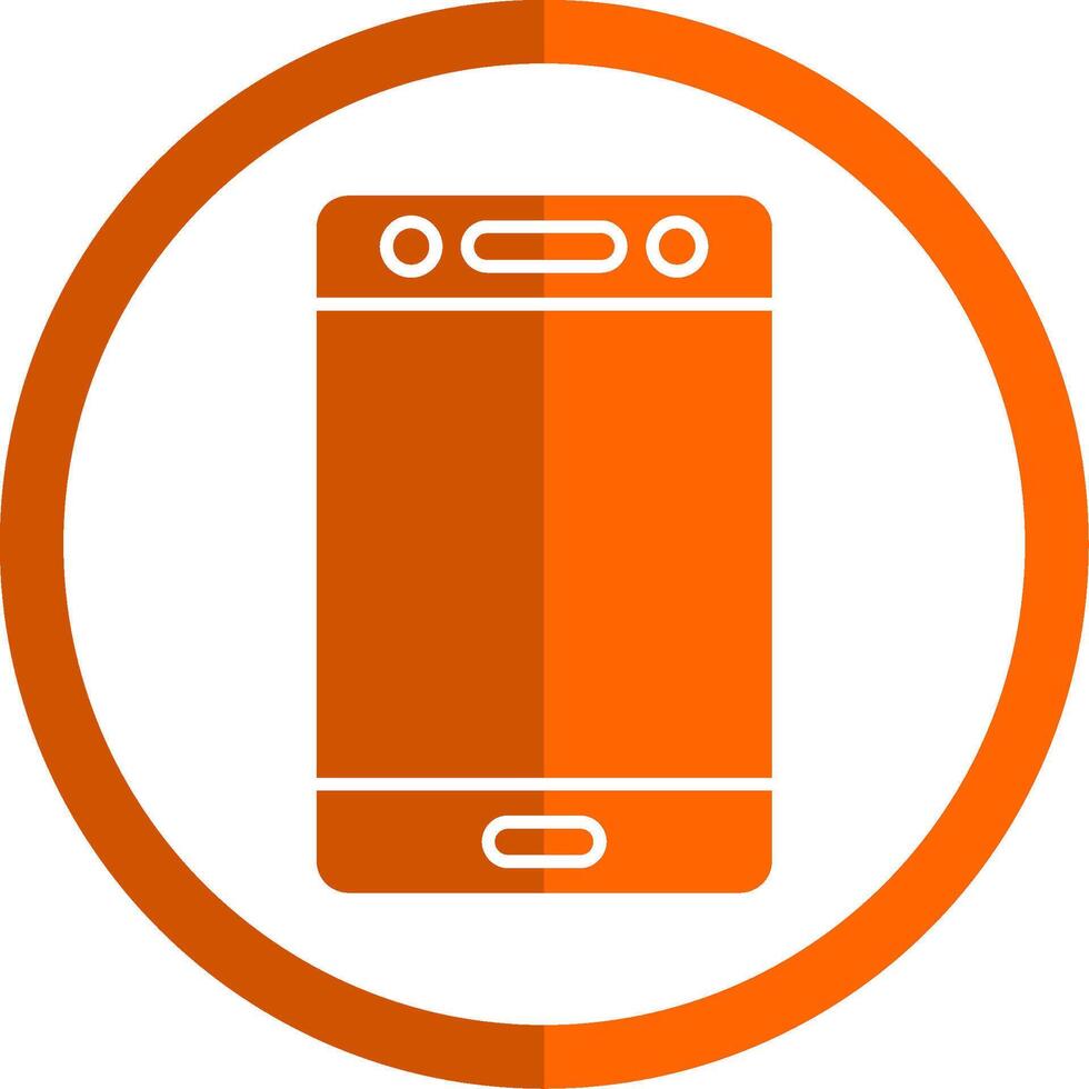 Mobile Glyph Orange Circle Icon vector