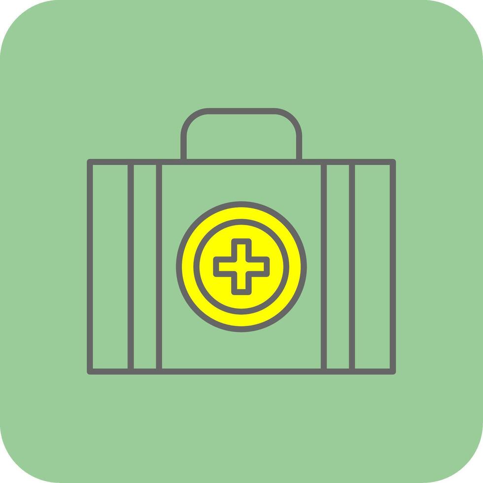 First Aid Kit Filled Yellow Icon vector