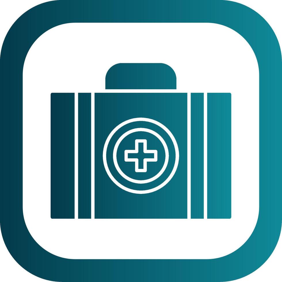 First Aid Kit Glyph Gradient Round Corner Icon vector